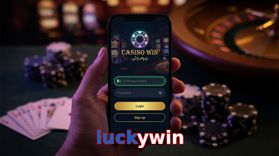 Main screen of Luckywin login page for PK players
